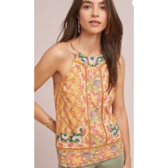 Anthropologie Tops - Womens Akemi +‎ Kim Melina Ricamato Halter Top Boho Embroidered size 16